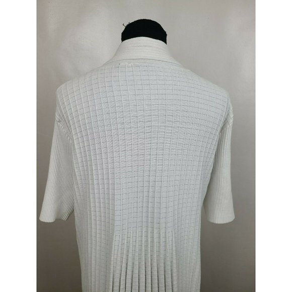 Lane Bryant Womens White Open Front Half Sleeve Pleated Cardigan Plus Size 18/20 - Picture 6 of 9